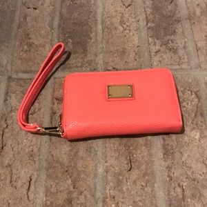 Small Peach Wristlet